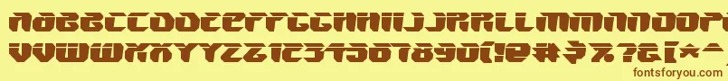 V5AmponWarped Font – Brown Fonts on Yellow Background