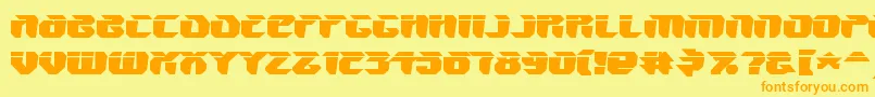 V5AmponWarped Font – Orange Fonts on Yellow Background