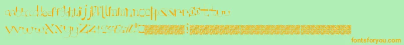 Retrotasticフォントについての詳細 フォントRetrotastic – オレンジの文字が緑の背景にあります。