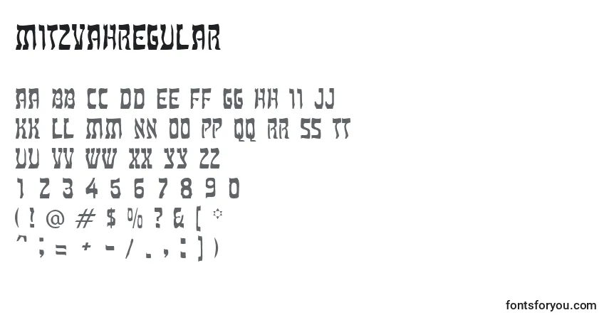 Czcionka MitzvahRegular – alfabet, cyfry, specjalne znaki