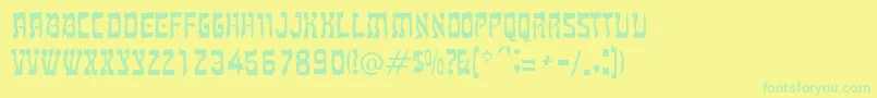 MitzvahRegular Font – Green Fonts on Yellow Background