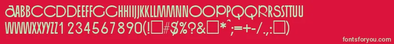 OrganRegular Font – Green Fonts on Red Background