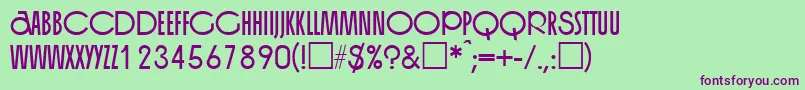 OrganRegular-Schriftart – Violette Schriften auf grünem Hintergrund