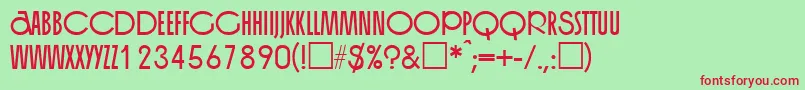 OrganRegular Font – Red Fonts on Green Background