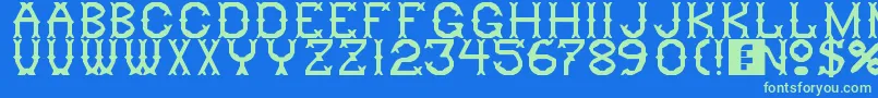 Ringling Font – Green Fonts on Blue Background