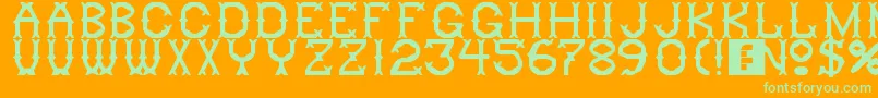 Ringling Font – Green Fonts on Orange Background