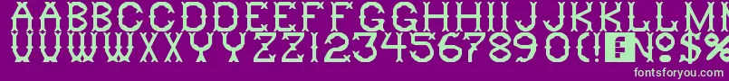 Ringling Font – Green Fonts on Purple Background