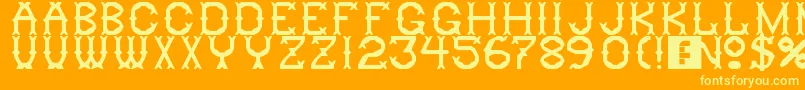 Czcionka Ringling – żółte czcionki na pomarańczowym tle