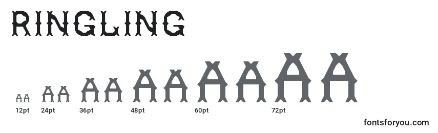 Размеры шрифта Ringling