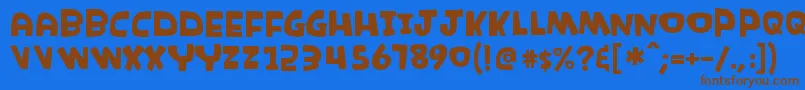 K26rambunctious Font – Brown Fonts on Blue Background
