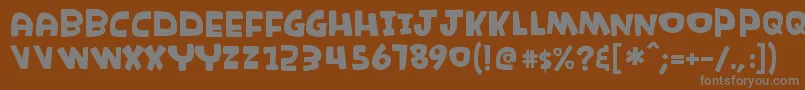 Weitere Informationen zur K26rambunctious-Schriftart K26rambunctious-Schriftart – Graue Schriften auf braunem Hintergrund