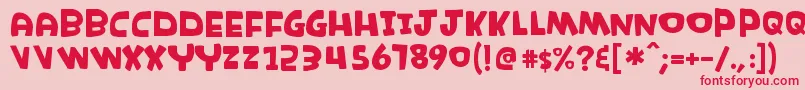 フォントK26rambunctious – ピンクの背景に赤い文字