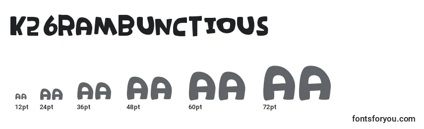 K26rambunctious Font Sizes