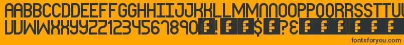 BlueberryPie-Schriftart – Schwarze Schriften auf orangefarbenem Hintergrund