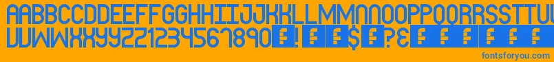 フォントBlueberryPie – オレンジの背景に青い文字