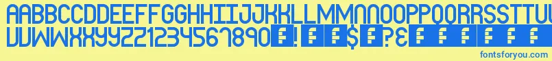 BlueberryPie-fontti – siniset fontit keltaisella taustalla