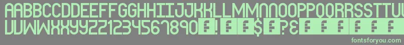 Fonte BlueberryPie – fontes verdes em um fundo cinza