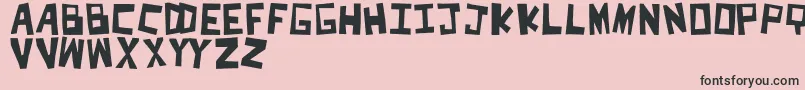 Fonte CutItOut – fontes pretas em um fundo rosa