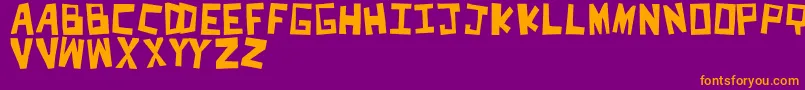 CutItOut-Schriftart – Orangefarbene Schriften auf violettem Hintergrund