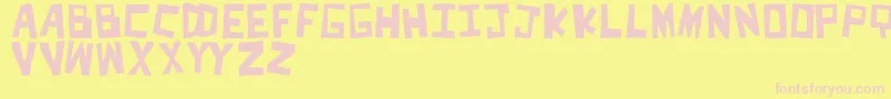 CutItOut Font – Pink Fonts on Yellow Background