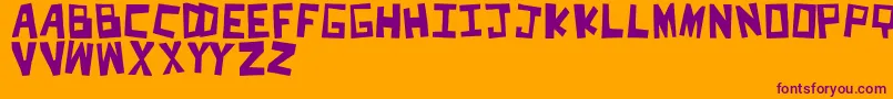 CutItOut Font – Purple Fonts on Orange Background