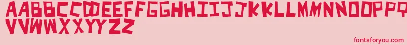 Fonte CutItOut – fontes vermelhas em um fundo rosa