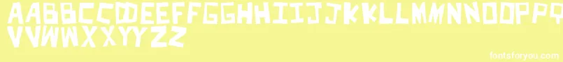 CutItOut Font – White Fonts on Yellow Background