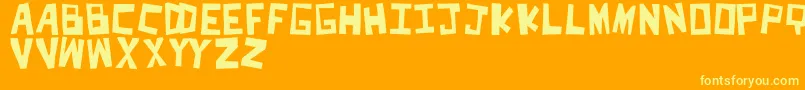 フォントCutItOut – オレンジの背景に黄色の文字