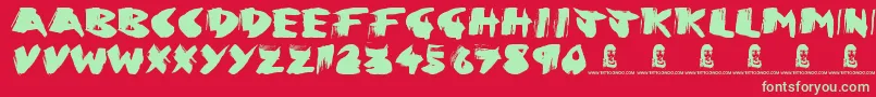 Greed Font – Green Fonts on Red Background