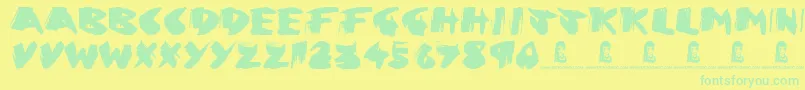 Greed Font – Green Fonts on Yellow Background
