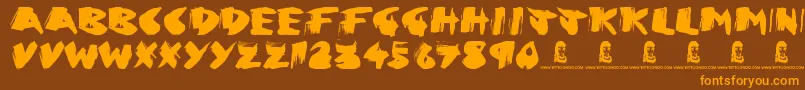 Greed Font – Orange Fonts on Brown Background