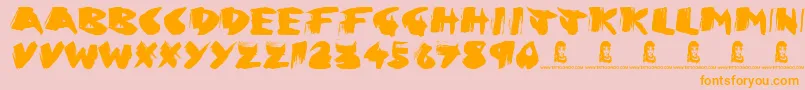 Greed Font – Orange Fonts on Pink Background