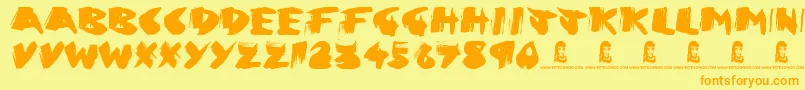 Greed Font – Orange Fonts on Yellow Background