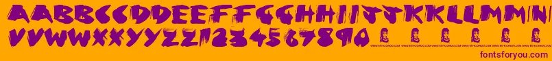 Greed Font – Purple Fonts on Orange Background