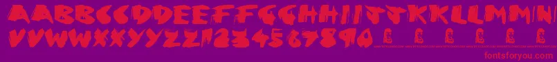 Greed Font – Red Fonts on Purple Background