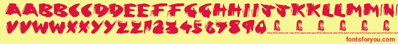 Greed Font – Red Fonts on Yellow Background