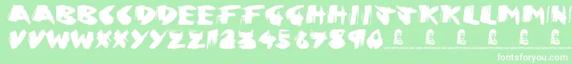 Greed Font – White Fonts on Green Background