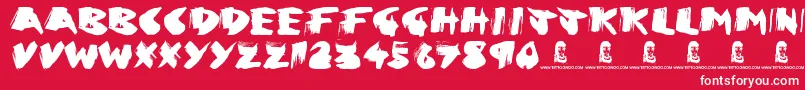 Greed Font – White Fonts on Red Background