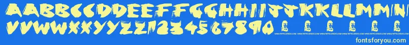 Greed Font – Yellow Fonts on Blue Background