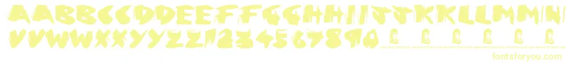Greed Font – Yellow Fonts on White Background