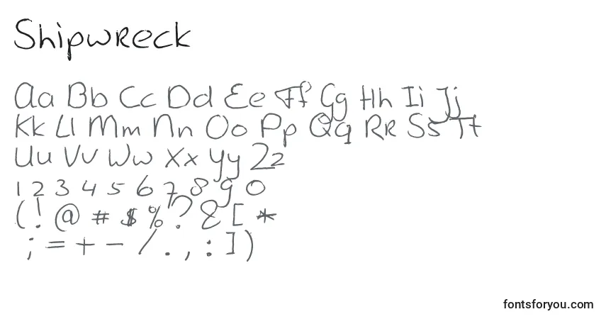 Шрифт Shipwreck – алфавит, цифры, специальные символы