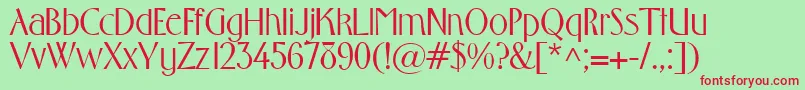 Gabriel Font – Red Fonts on Green Background