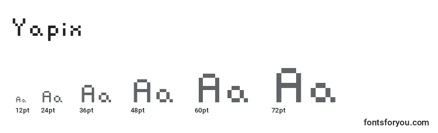 Размеры шрифта Yapix (86482)