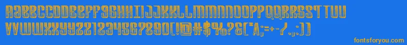 Departmenthchrome Font – Orange Fonts on Blue Background