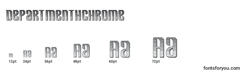 Размеры шрифта Departmenthchrome