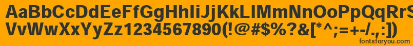 Шрифт HeiseikakugostdW9 – чёрные шрифты на оранжевом фоне