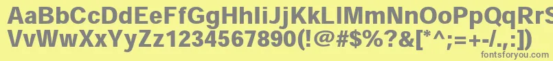HeiseikakugostdW9 Font – Gray Fonts on Yellow Background