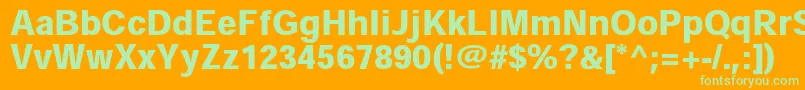 HeiseikakugostdW9 Font – Green Fonts on Orange Background