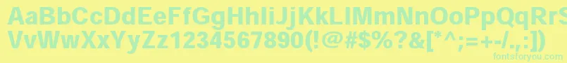 HeiseikakugostdW9 Font – Green Fonts on Yellow Background