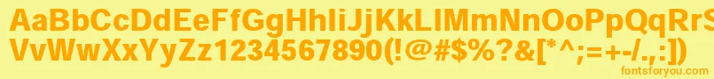 HeiseikakugostdW9 Font – Orange Fonts on Yellow Background